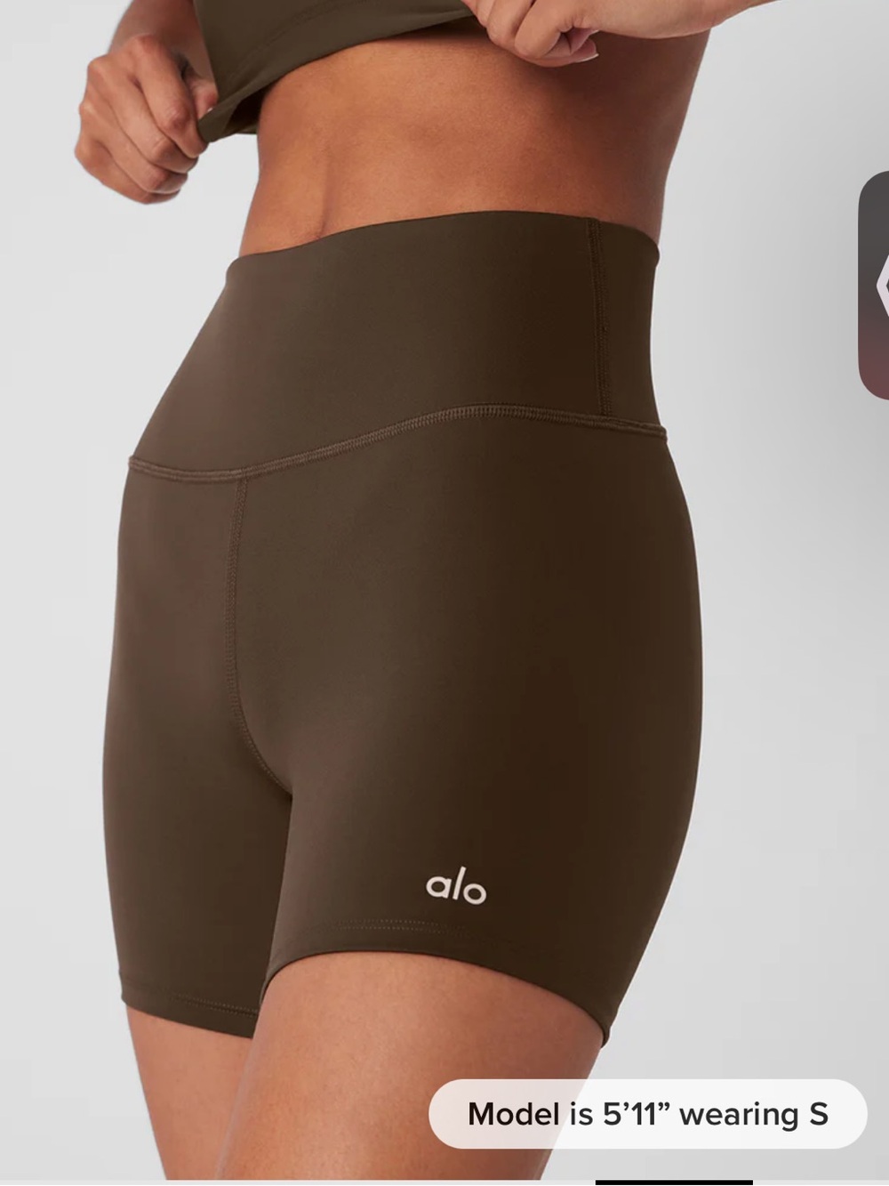 NWT ALO YOGA Airlift Energy Short Espresso Brown Size Large
